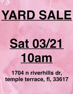 Yardsale Saturday tomorrow