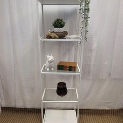 Super Cute White Metal And Glass Shelf For Sale 