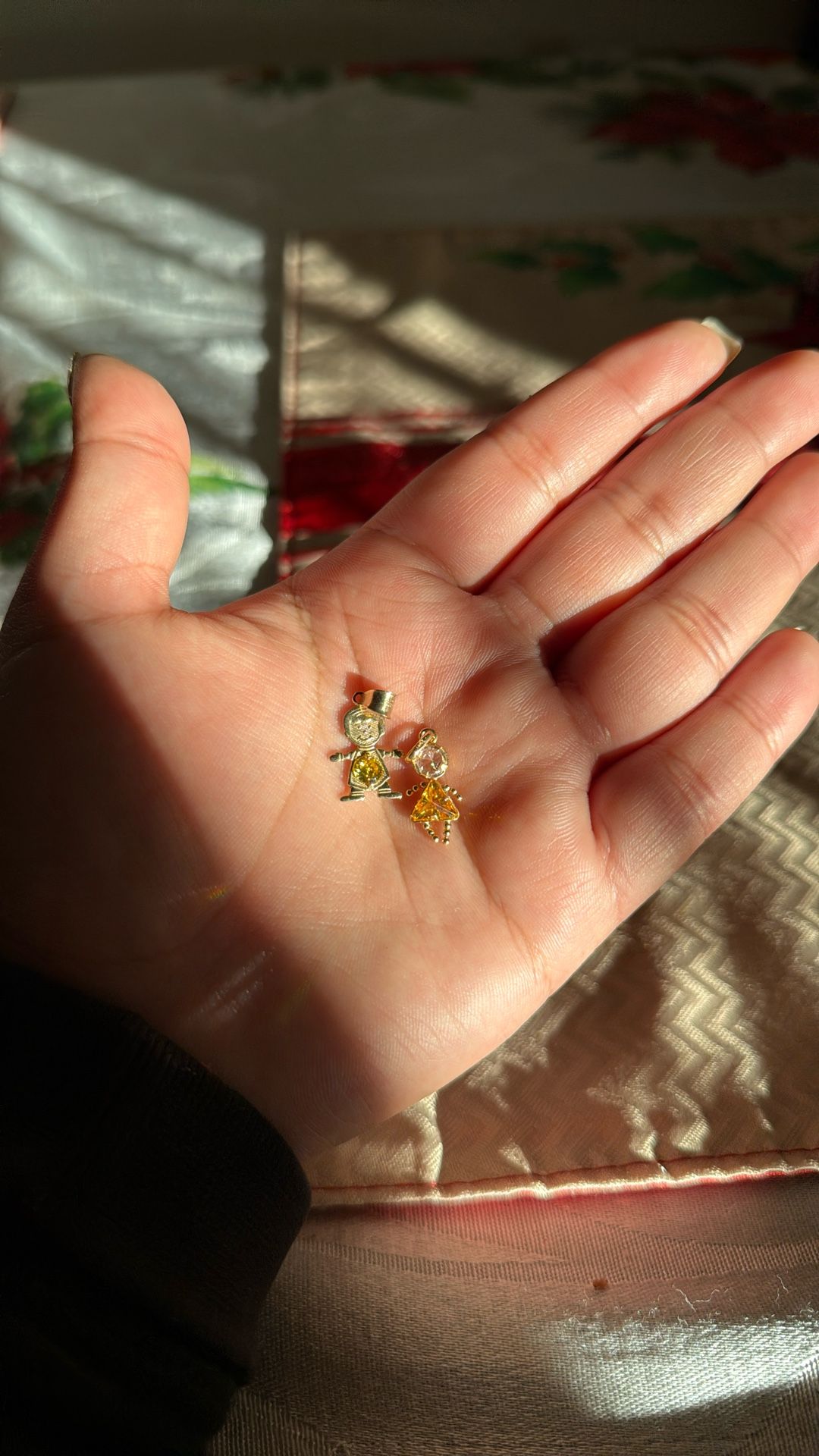 boy and girl pendant charm gold (dije de oro) 