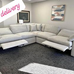 $55 Down Finance Reclining Sectional Sofa Loveseat Bedroom Set Queen Or King Bed Dresser Nightstand Chest Dining Table Free Delivery Free Matress 