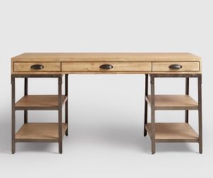 Cost Plus World Market Wood & Metal Teagan Desk w/ Shelves