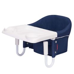 Kinbor Baby Hook On High Chair Fast Table Chair Fold Flat Baby Feeding Seat and Tight Fixing Clip on Table High Chair with Removable Tray and Carry Ba