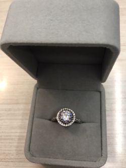 Silver Crystal Engagement Ring