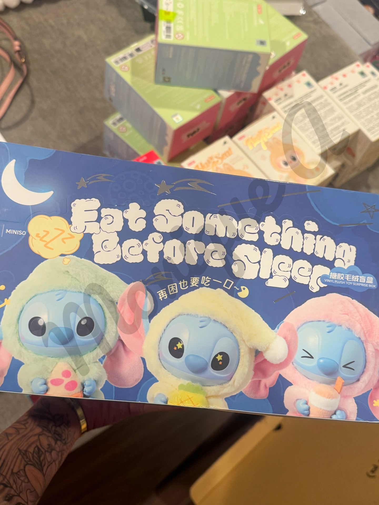 🩵 Miniso Stitch Eat Something Before Sleep Sealed Set
