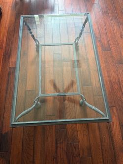 Glass Wrought Iron Coffee Table