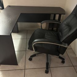 L Shaped Desk And Office Chair