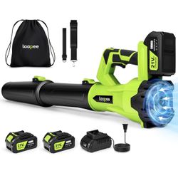 Electric Leaf Blower with 2 4.0Ah Battery Powered and Fast Charger