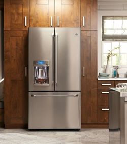 GE Cafe Series Energy Star 27.8 Cubic Feet French Door Refrigerator with Hot Water Dispenser