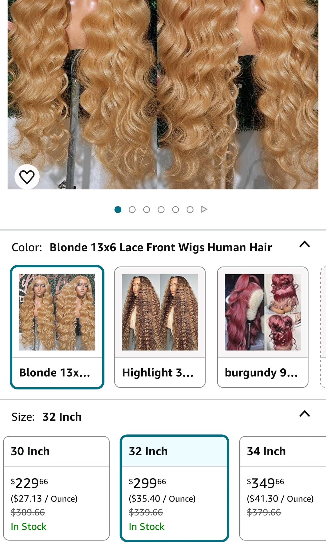 Blonde 32” Lace Wig