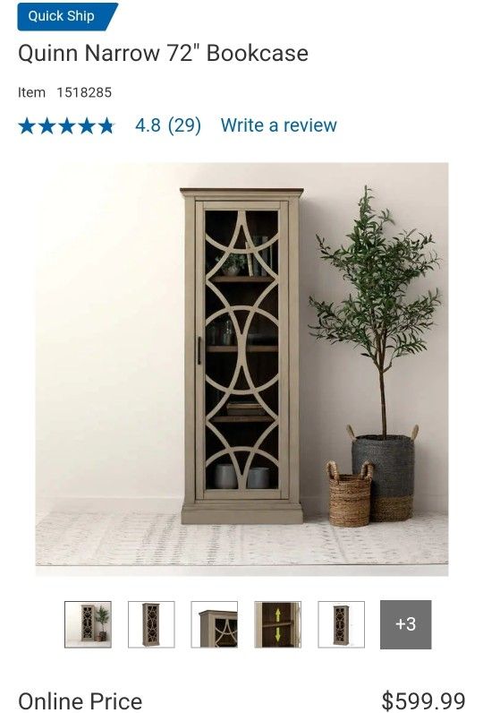 Quinn Narrow 72" Bookcase $300,New Products : American Fashion Style Bags On Sale