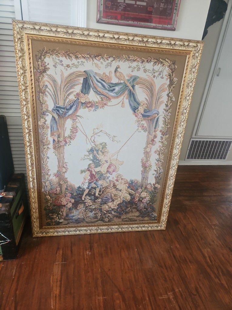 1900s Rococo Style Large Tapestry