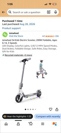 Electric scooter for kids