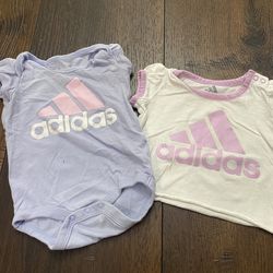 Lot Of 2 Girls Adidas Shirts Size 3 Months #2