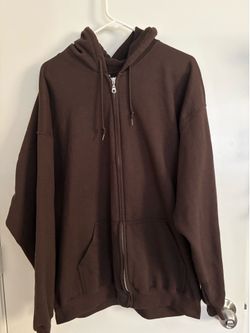 Gildan Brown Zip-up Jacket Size XL