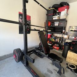 Ethos Rack W/ Olympic Barbell + Plates & ETHOS Apex Utility Bench