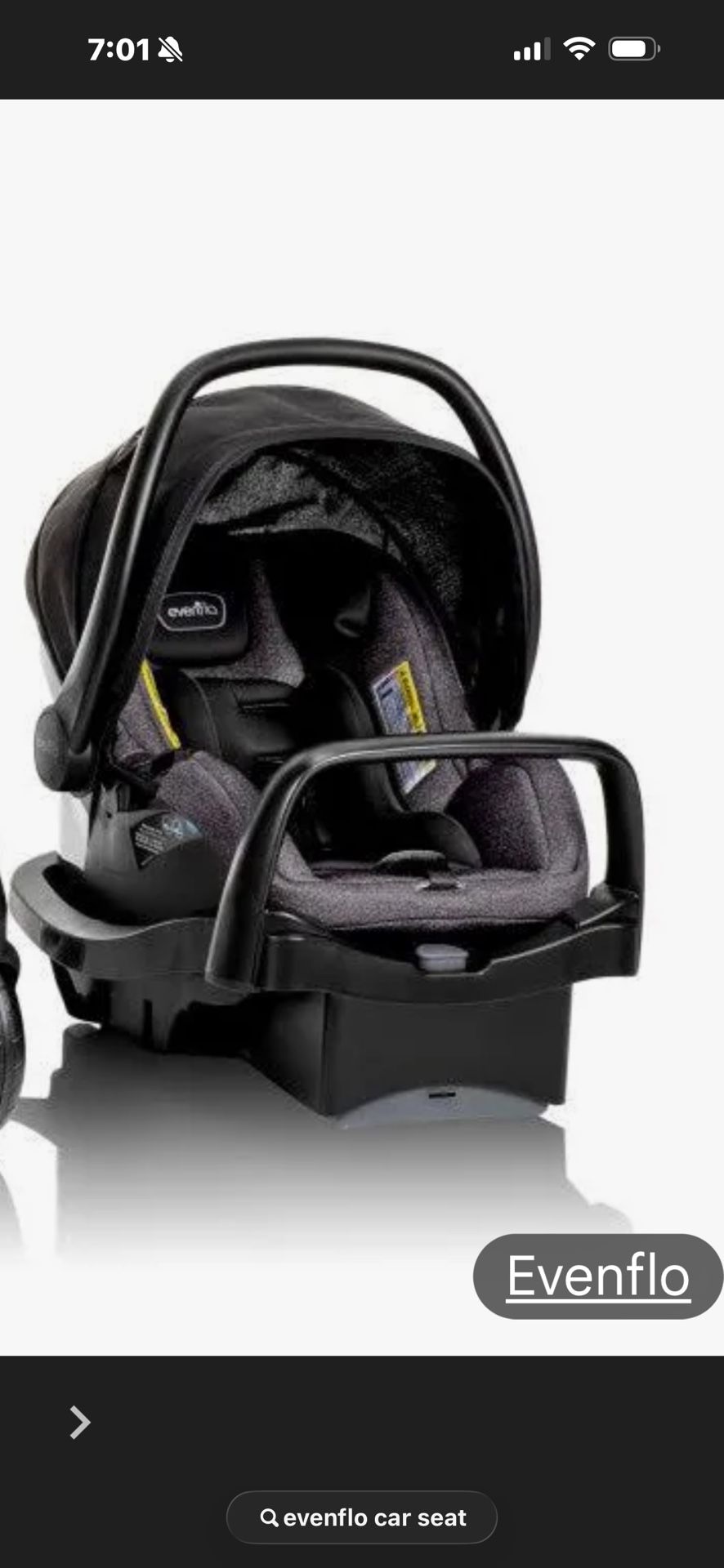 Evenflo LiteMax Infant Car seat 