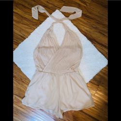 NWT Beautiful beige halter strapless romper For Sale !!!
