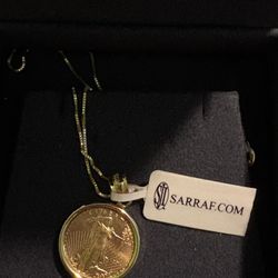 Gold Eagle Necklace 1/10 Oz
