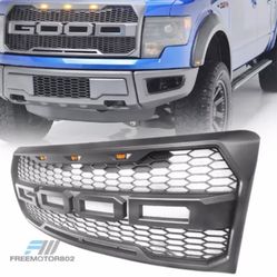 Fits 09-14 Ford F-150 Front Bumper Upper Grille Matte Black