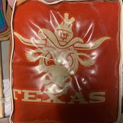 VINTAGE UNIVERSITY OF TEXAS LONGHORNS PENDLETON WOOL BLANKET W/ CASE PENNANT BOX