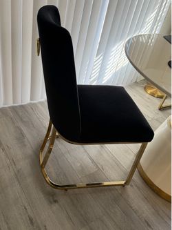 Black Velvet Dining Chair with Gold Metal Frame – 6 Modern Accent Chairs
