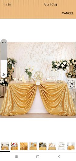 Gold Sequins Tablecloth