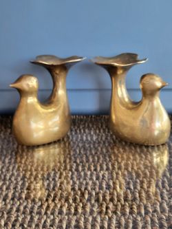 Pigeon Candleholders Hans-Wilhelm Seitz Brass - 2 available