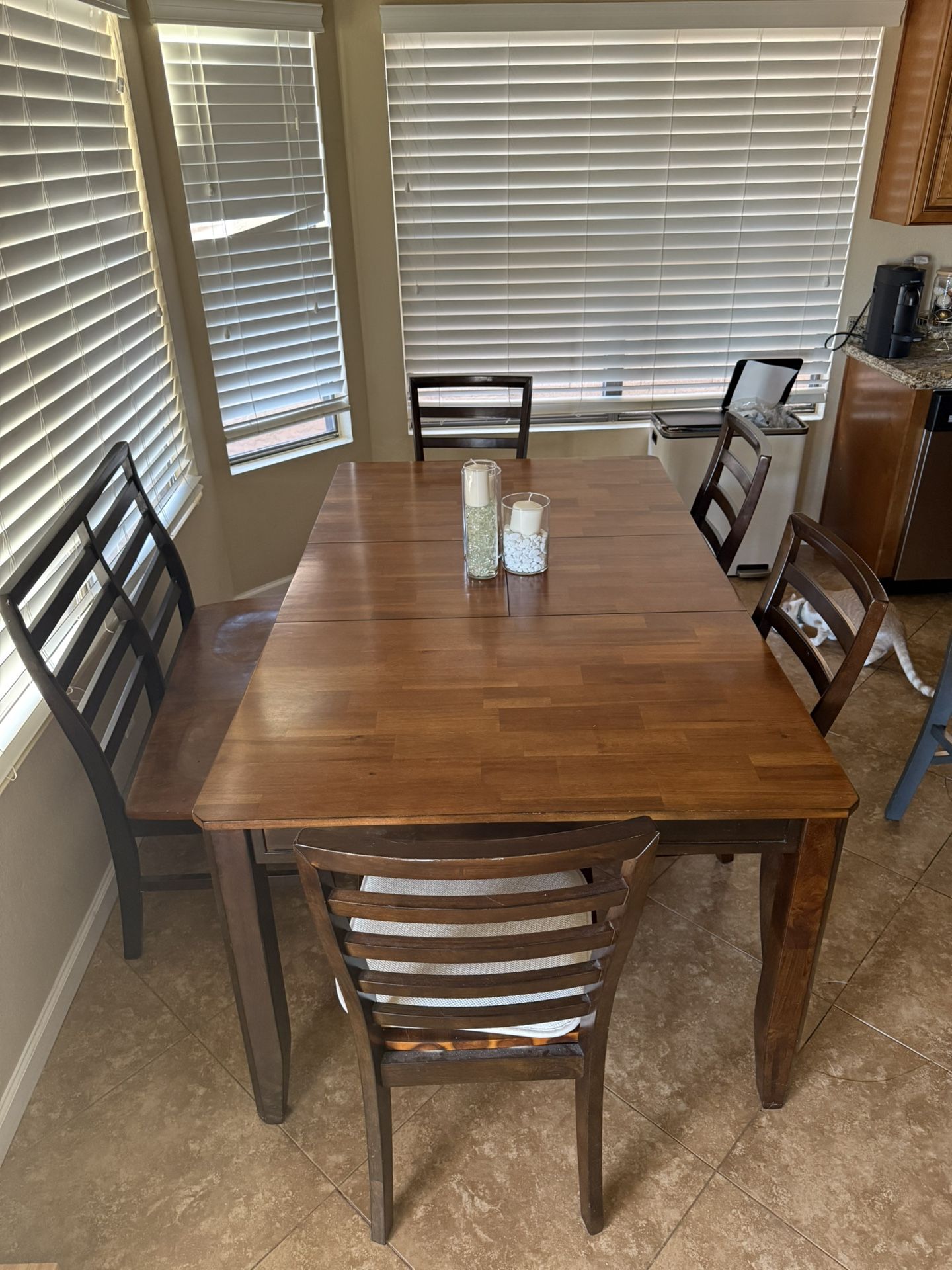 Wood Dining Table & Chairs Set