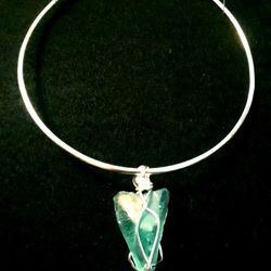 Silver Choker With Floating Pendant 