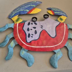Crab Art Tin About 14"