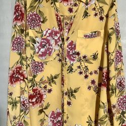 Floral Button-Up Blouse