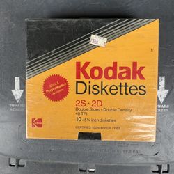 ** SEALED**  Kodak 1S 2D 48 TPI  5 1/4" 10-Pack Floppy Diskettes 1985
