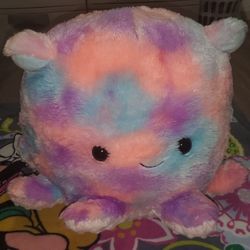 LARGE FURRY OCTOPUS STUFFED ANIMAL 