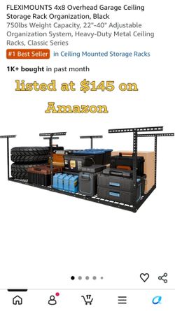 Overhead storage rack 4'×8' 600lb
