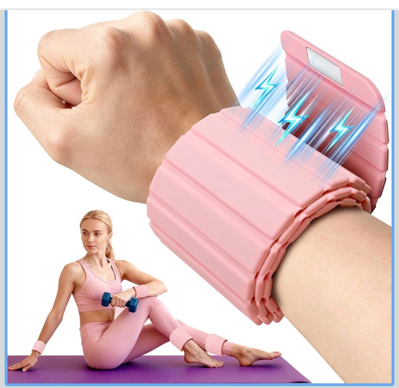 Weighted Bangles 2 Packs Adjustable Ankle and Wrist Weights for Women & Men – Set of Ankle Weights 2 lbs (1 lb Each Wrist Weight) | Weighted Arm Bands