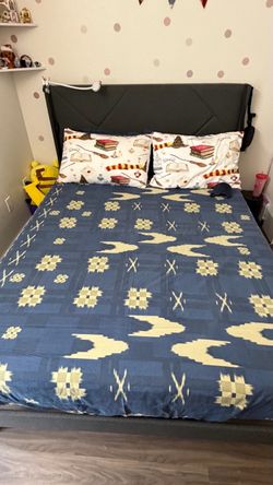 Queen size bed frame with mattress