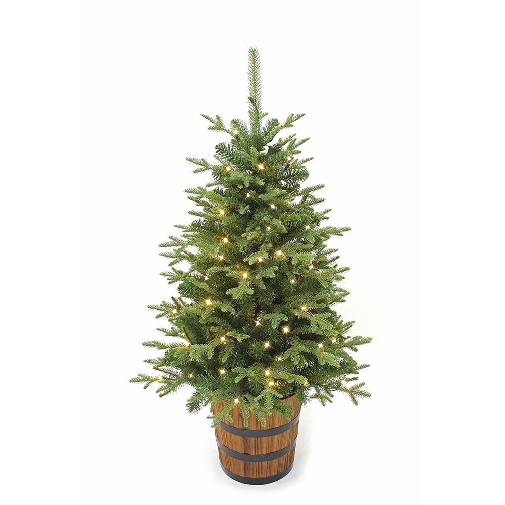 Home Accents Holiday 4ft Pre-Lit 70L LED Warm White Fraser Fir Potted Tree