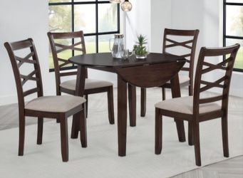 Barton round espresso dining set