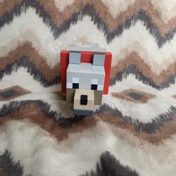Mattel Minecraft Fusion Figure of a Wolf, featuring authentic pixelated design 