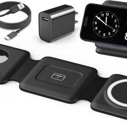 Magnetic Wireless Charger for iPhone: Fodable 3 in 1 Charging Station