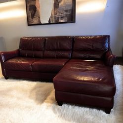 Free Delivery Red Leather Sectional Couch 