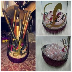 Glass Makeup brush holders
