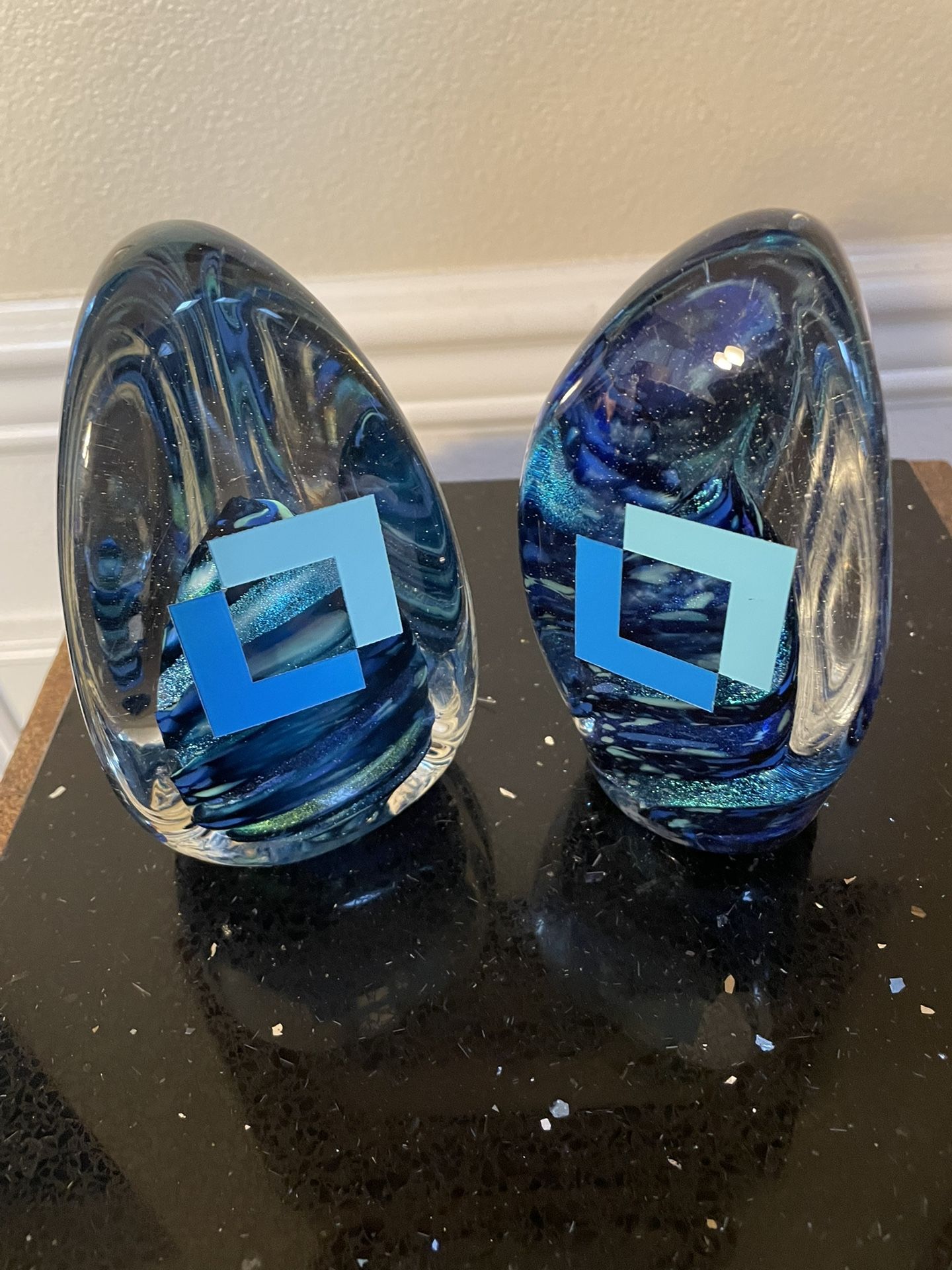 Set of 2 Seattle Glassblowing Studio Paperweight