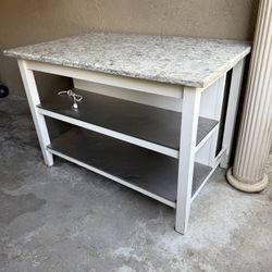 Kitchen Island / Work Table with Granite Countertop 