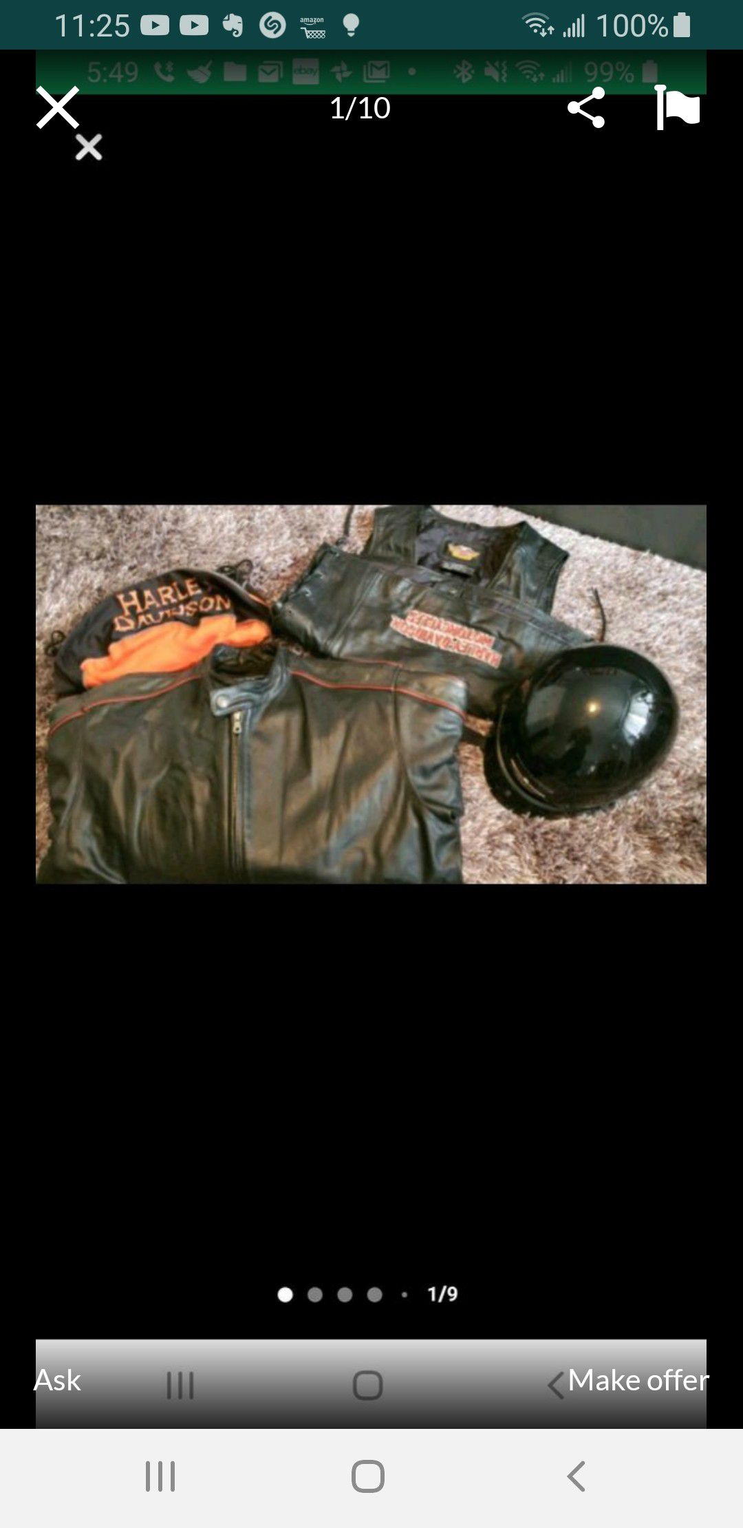 Harley Davidson Leather Jacket, Leather Vest & Hamlet.