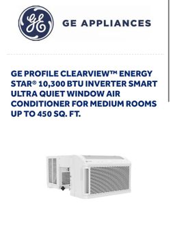 Ge Profile Clear View-unidad Inversora De Aire Acondicionado Para Ventana 10,300 BTU Profundidad