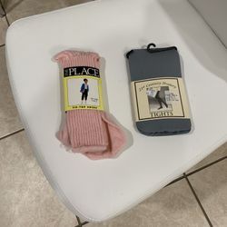 21st Century hosiery tights 110-160 lbs size B 5’2”-5’ 11” and Tie-Top socks fits 9-11
