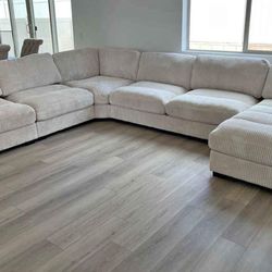 New 127x164x66 Cream Beige 6pc Sectional