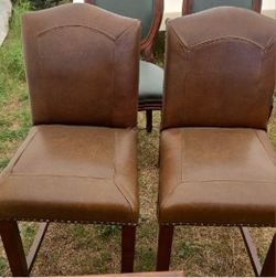 Brown Leather Dining Chairs