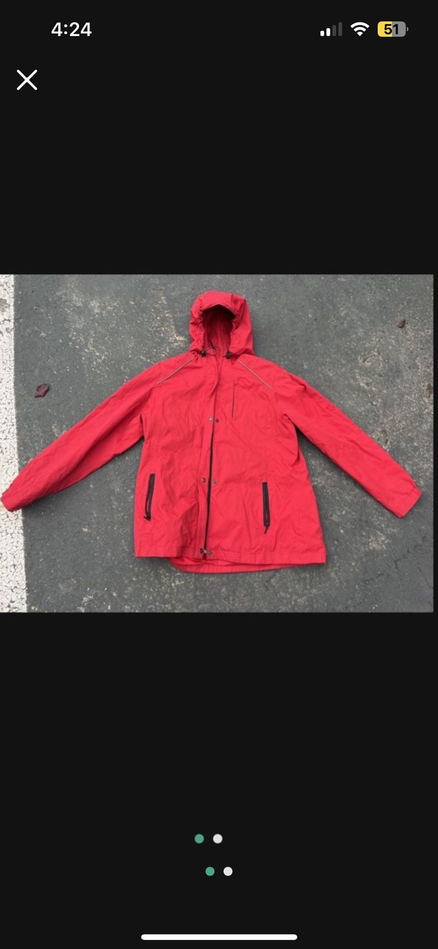 Woman’s Red Eddie Bauer Rain Coat